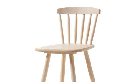 Taburete Alto Bar Madera de Haya Maciza Serie Palillos