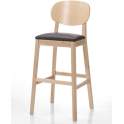 Taburete Alto Bar Madera de Haya Tapizado Serie Stylo