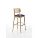 Taburete Alto Bar Madera de Haya Tapizado Serie Stylo