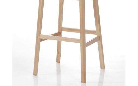 Taburete Alto Bar Madera de Haya Tapizado Serie Stylo