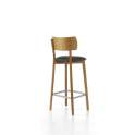 Taburete Alto Bar Madera de Haya Tapizado Serie Yara