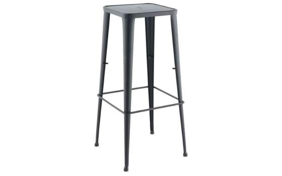 Taburete Apilable Alto Bar de Forja y Madera Serie Alfamar