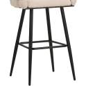 Taburete Bar Alto Tapizado Rizo Suave Beige  Forja  Negro Laysan