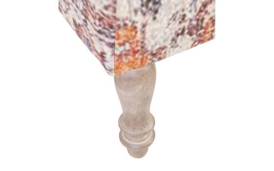 Taburete Cuadrado Tapizada Naranja azul Crema Serie Derial