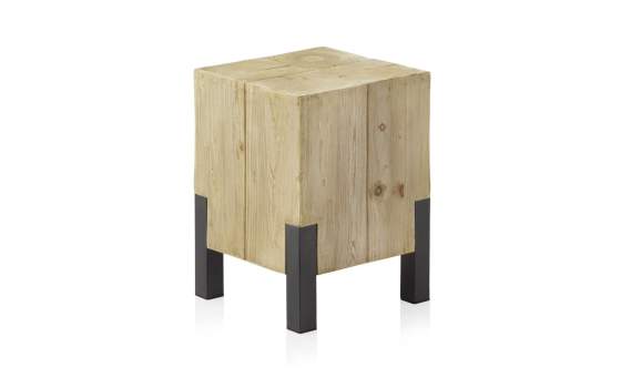 Taburete Estilo Industrial Madera Acero Serie Denisen