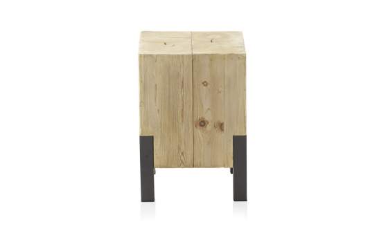 Taburete Estilo Industrial Madera Acero Serie Denisen