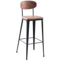Taburete Forja Asiento y Respaldo en madera Serie Alfamar