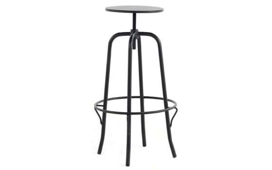 Taburete Giratorio Bar Forja Industrial y Madera Serie Alfamar