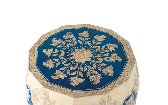 Taburete Madera Mango Con Detalles Pintados a Mano Atucha