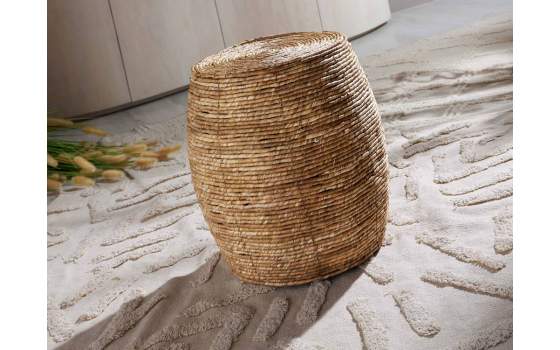 Taburete Puff Artesanal de Fibra Natural en Abaca