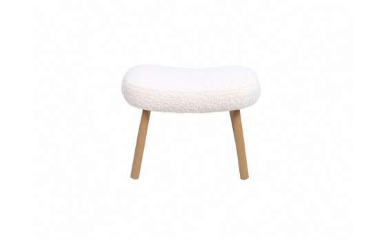 Taburete Tapizado Blanco Diseño Actual  Serie Kirk