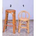 Taburete y Silla de Bar en Rattan y Rejilla Serie Asitans