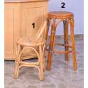Taburete y Silla de Bar en Rattan y Rejilla Serie Asitans
