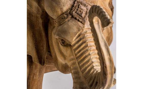 Talla en Madera Maciza Tropical de Elefante Serie Animales Talla en Madera Maciza Tropical de Elefante Serie Animales