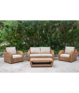 Tresillo de 2 Sillones Sofa 2 Plazas y Mesa Tejido Abaca Alakau Tresillo de 2 Sillones Sofa 2 Plazas y Mesa Tejido Abaca Alakau