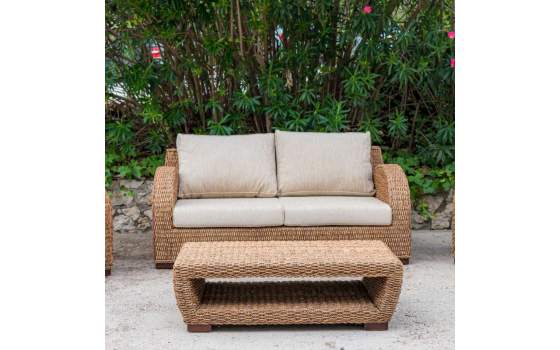 Tresillo de 2 Sillones Sofa 2 Plazas y Mesa Tejido Abaca Alakau Tresillo de 2 Sillones Sofa 2 Plazas y Mesa Tejido Abaca Alakau