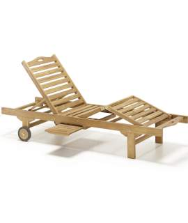 Tumbona Articulada Jardin Madera Teca con Ruedas Snick