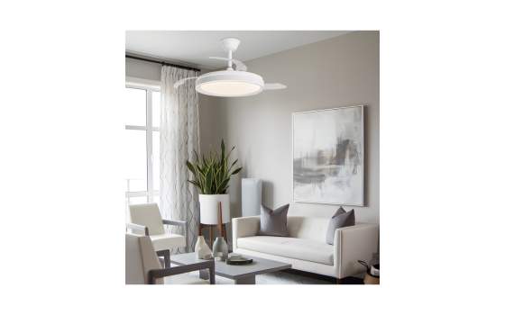 Ventilador Blanco de Techo Moderno LED Motor DC Serie Samana