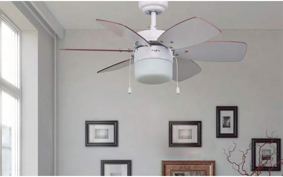 Ventilador Blanco Nogal Palas Reversibles
