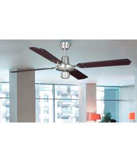 Ventilador Cromo Satinado  Palas Wengue