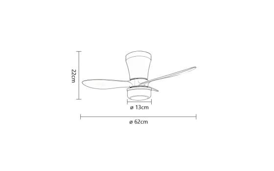 Ventilador de Techo 3 Palas Led Blanco Serie Bris