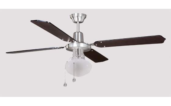 Ventilador de Techo 4 Palas Cromo con Luz