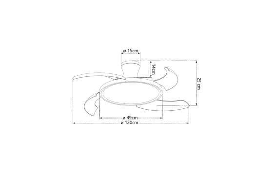 Ventilador de Techo Blanco con Aspas Retráctiles Serie Qatar