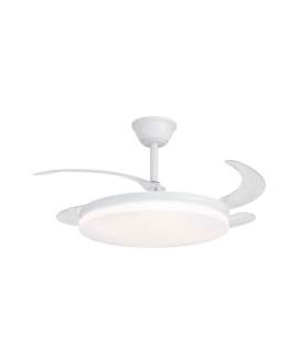 Ventilador de Techo Blanco Luz de Led 4 palas Serie Creta