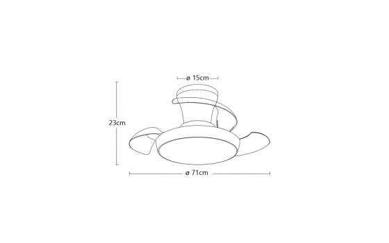 Ventilador de Techo Blanco Luz de Led palas de 71 Cabrio