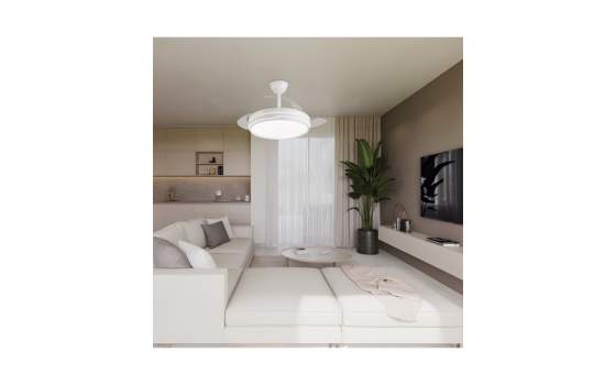 Ventilador de Techo Blanco Moderno LED Motor DC Serie Lima