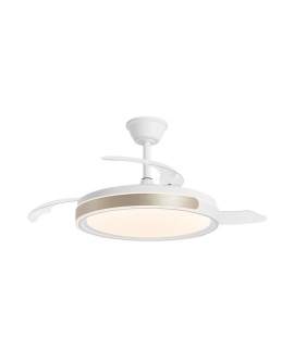 Ventilador de Techo Blanco-Oro Moderno LED Motor DC Samana