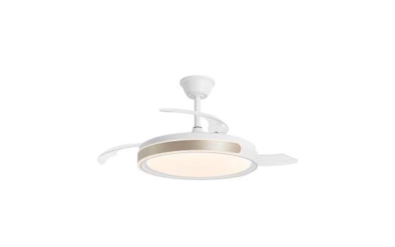 Ventilador de Techo Blanco-Oro Moderno LED Motor DC Samana