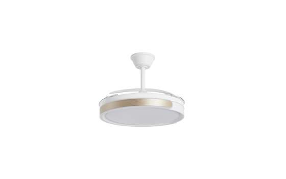 Ventilador de Techo Blanco-Oro Moderno LED Motor DC Samana
