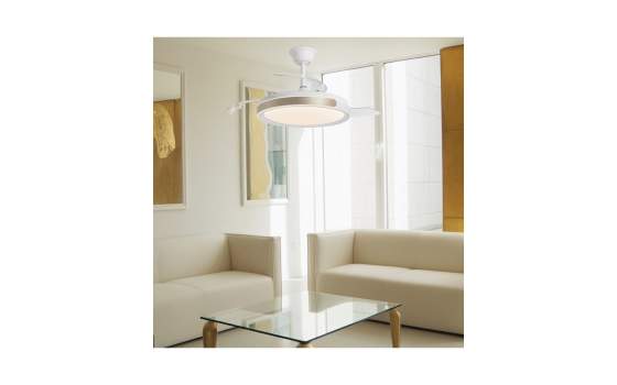 Ventilador de Techo Blanco-Oro Moderno LED Motor DC Samana
