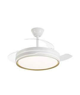 Ventilador de Techo Blanco-Oro Moderno LED Motor DC Serie Lima