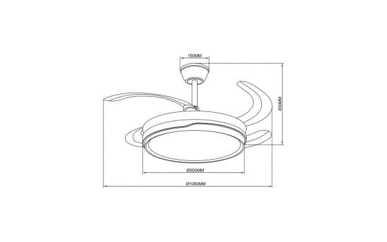 Ventilador de Techo Blanco-Oro Moderno LED Motor DC Serie Lima