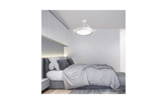 Ventilador de Techo Blanco-Plata Actual LED Motor DC Lima