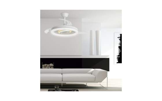 Ventilador de Techo Blanco y Gris con Aspas Retractiles Bribon