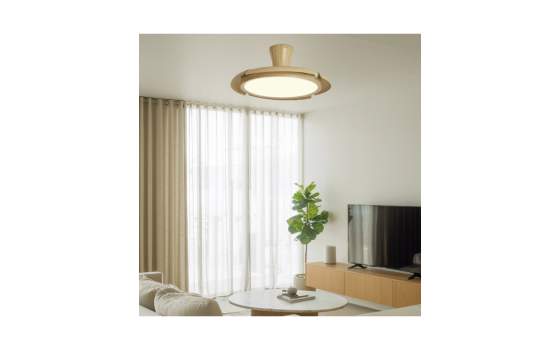 Ventilador de Techo con Aspas Retractiles Acabado Madera Qatar