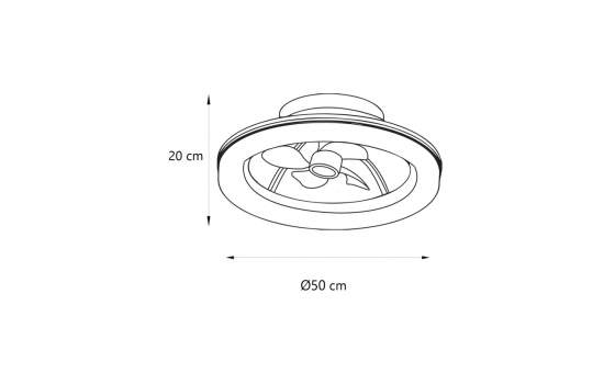 Ventilador de techo Lampara Tulipa Lino Tostado Serie Arcod