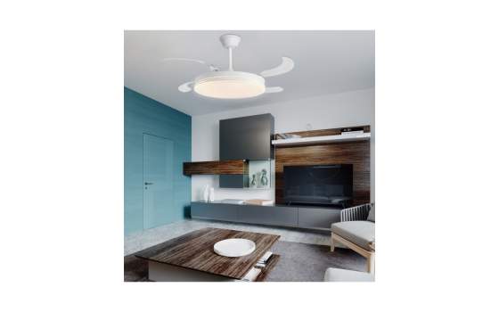 Ventilador de Techo Modernista Led Blanco Serie Ecos