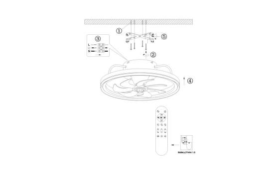 Ventilador de Techo Modernista Plafon Blanco Serie Tomt