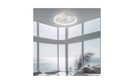 Ventilador de Techo Modernista Plafon Blanco Serie Tomt