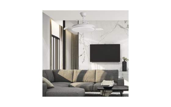Ventilador de Techo Moderno Blanco con Aspas Retractiles Nova