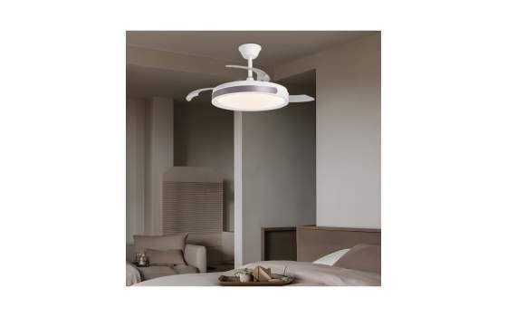 Ventilador de Techo Moderno LED Motor DC Blanco-Cafe Samana