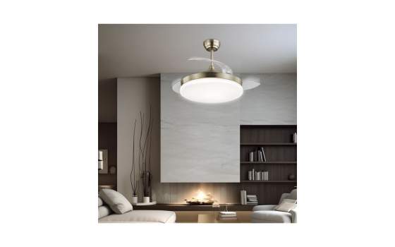 Ventilador de Techo Moderno LED Motor DC Cuero Serie Malta