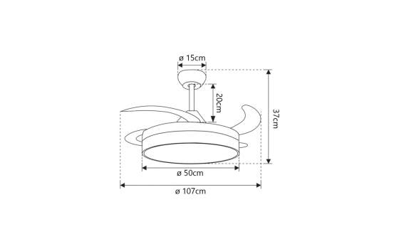 Ventilador de Techo Moderno LED Motor DC Cuero Serie Malta