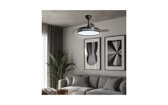 Ventilador de techo Negro con Led 3 Palas 107 cm Serie Togog