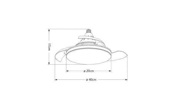 Ventilador de Techo Palas Plegables Led Blanco Serie Nino