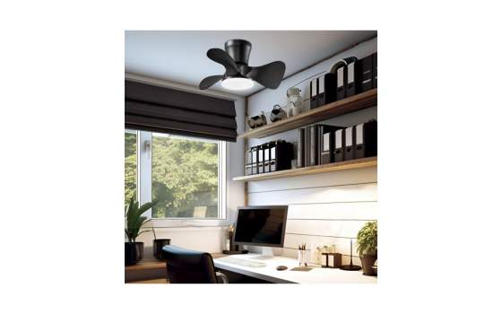 Ventilador Techo 3 Palas 56 CM Negro Serie Siux